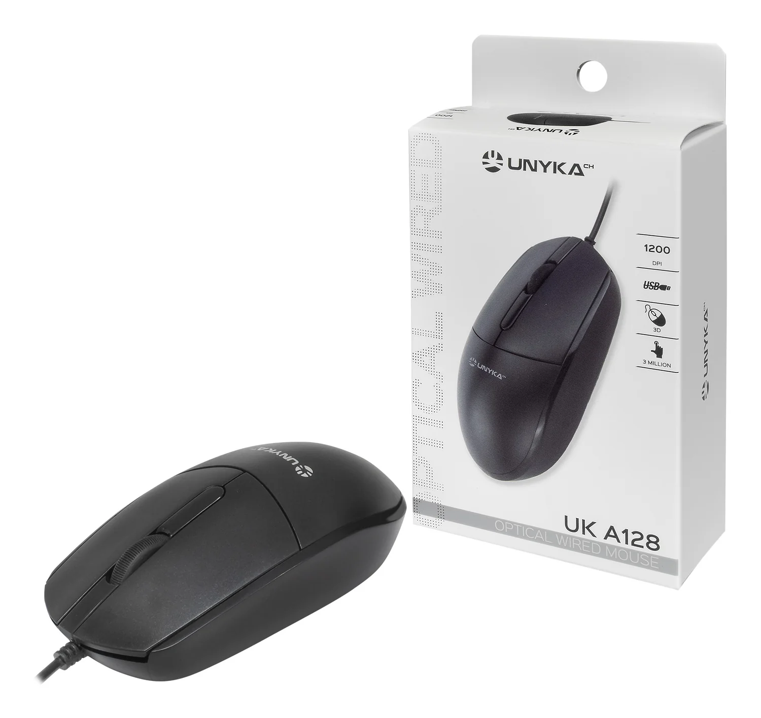Rato com Fios UNYKAch UK-A128 Óptico USB Preto - Imagem 6