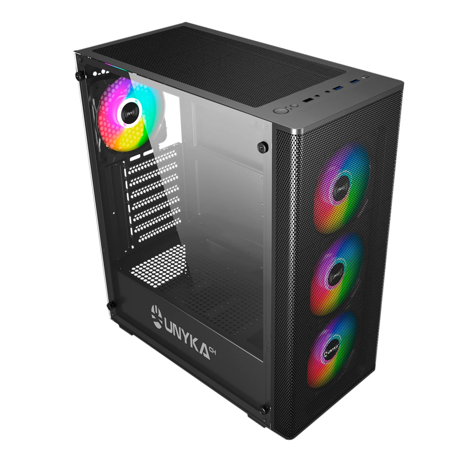Caixa PC Gaming UNYKAch MIR100 ARGB ATX Torre Média Preta USB 3.0 - Imagem 4
