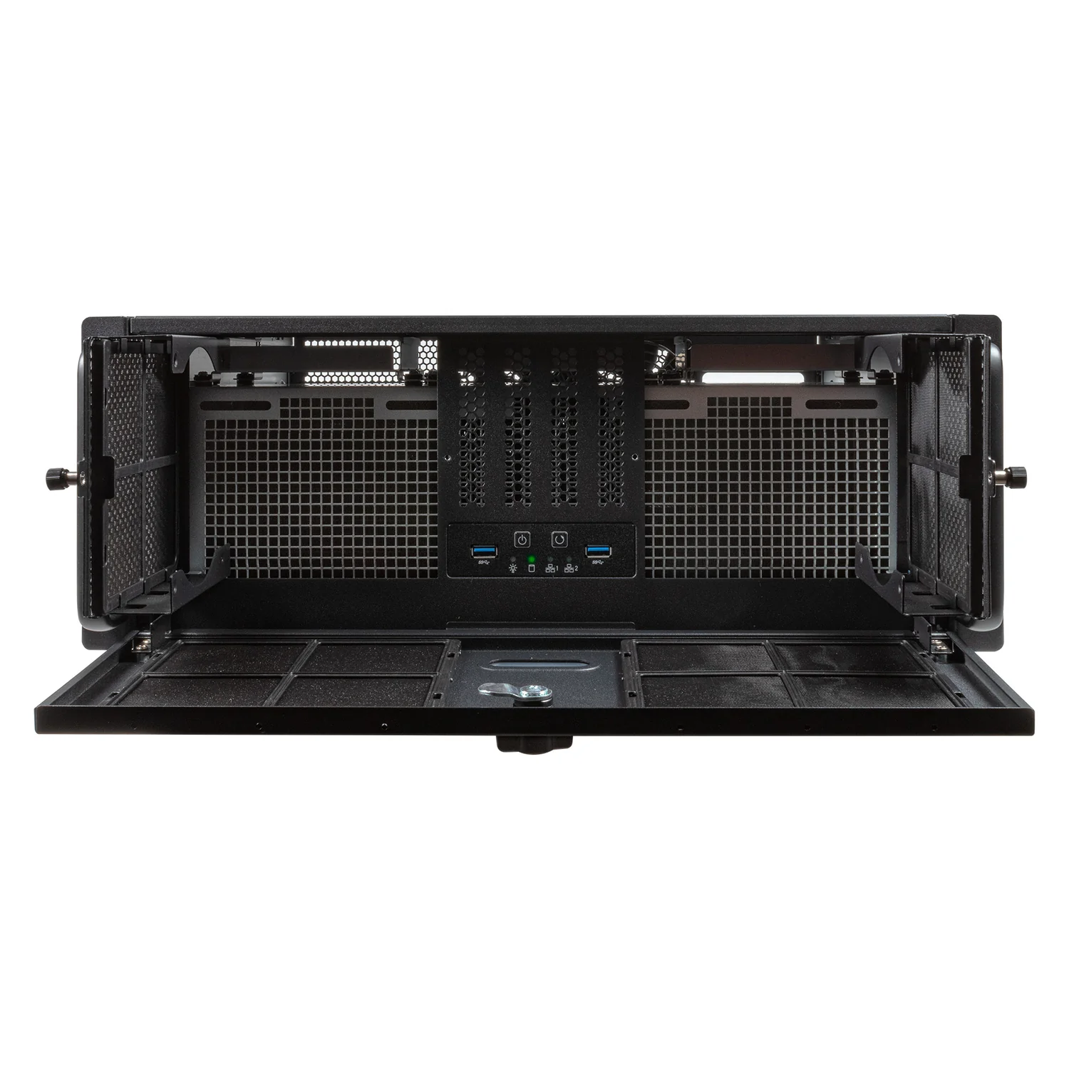 Caixa rack UNYKAch UK4339H 4U 19 polegadas USB 3.0/USB-C preta prateada - Imagem 2