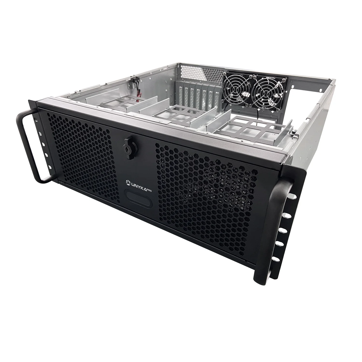 Caixa rack UNYKAch UK4339H 4U 19 polegadas USB 3.0/USB-C preta prateada - Imagem 5
