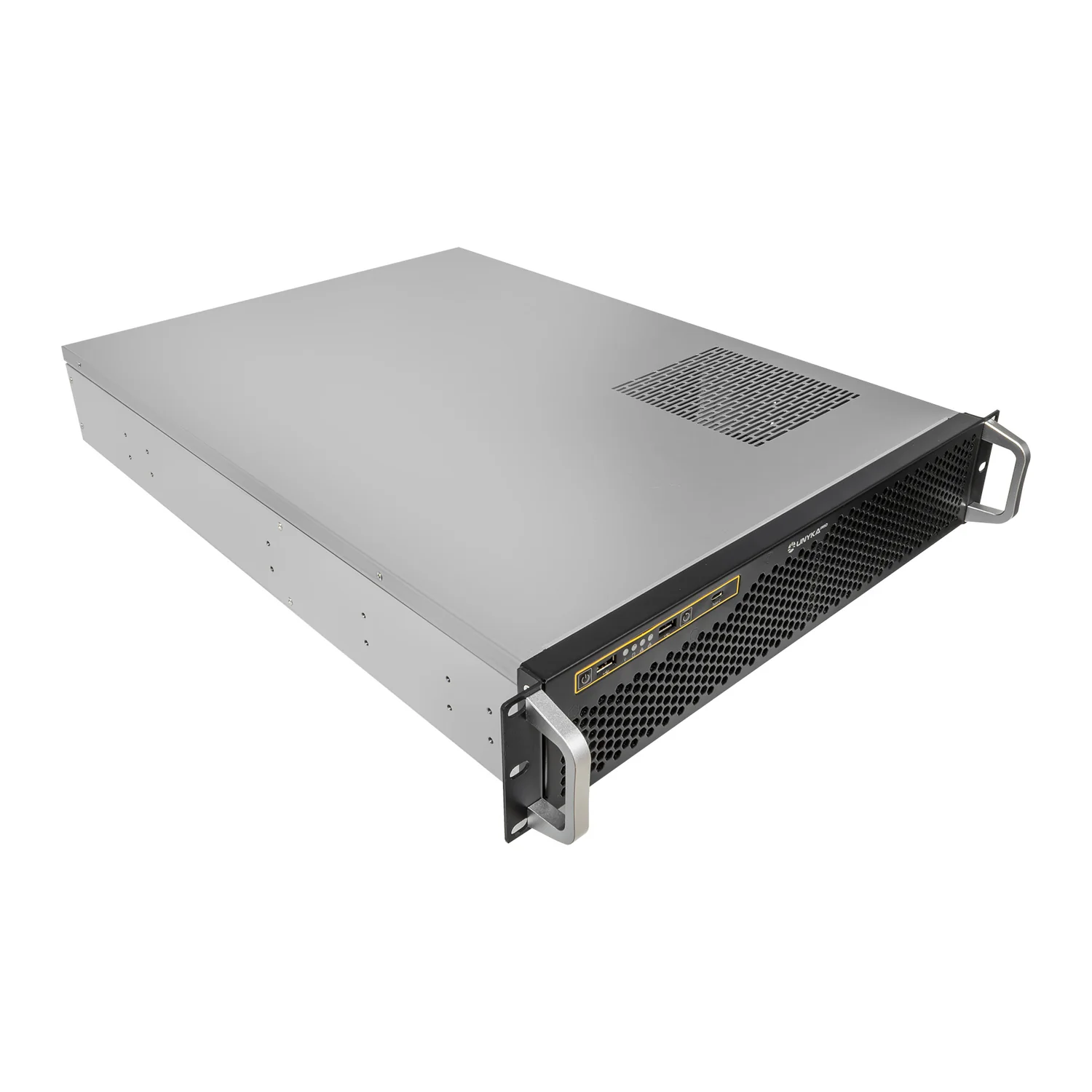 Caixa Rack UNYKAch UK-2130 19" 2U ATX 6x 3.5" 2x 2.5" USB-C Fundo 635mm Prateado e Preto - Imagem 1