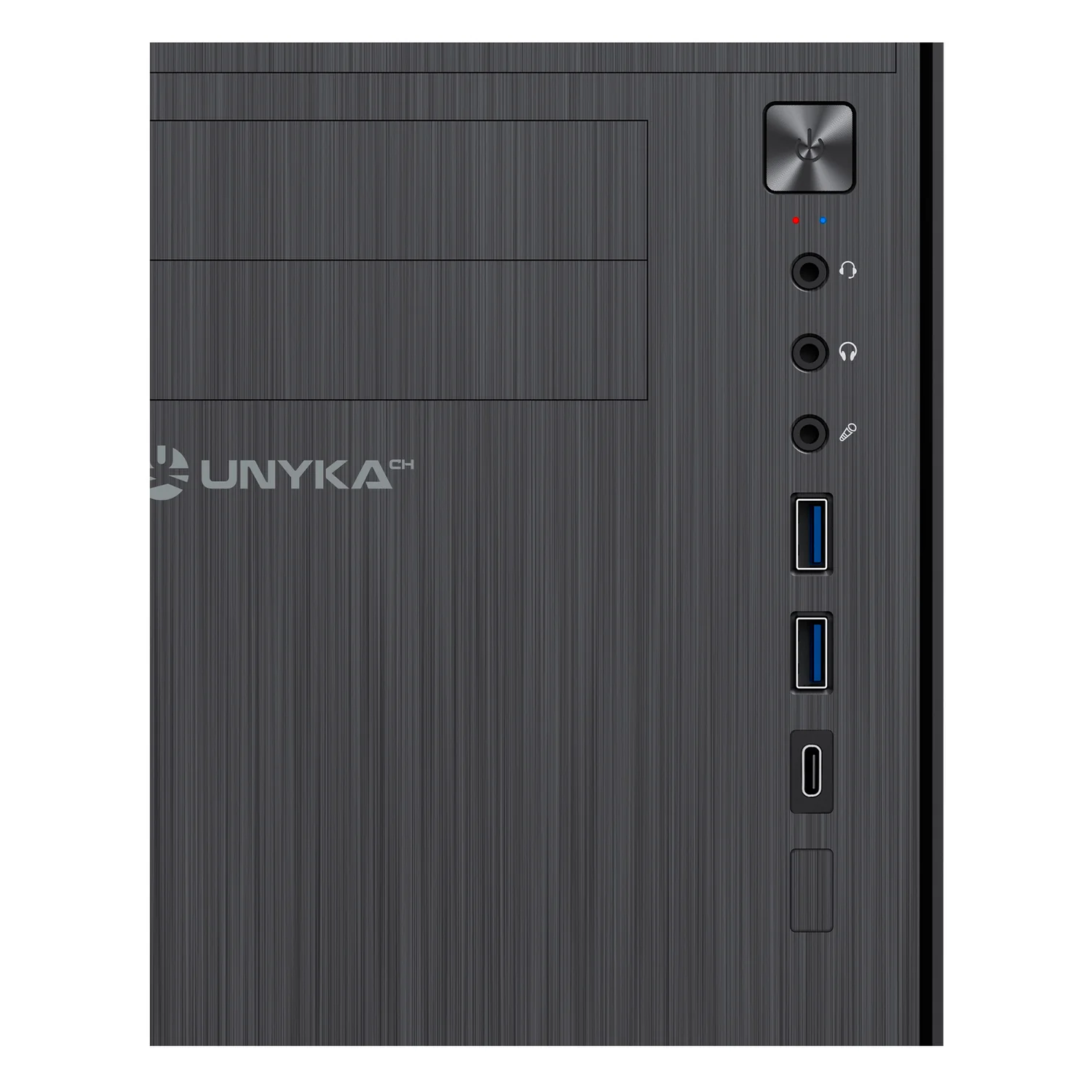 Caixa Micro ATX UNYKAch AERO C12 V2 preta USB 3.0 USB-C sem fonte - Imagem 2