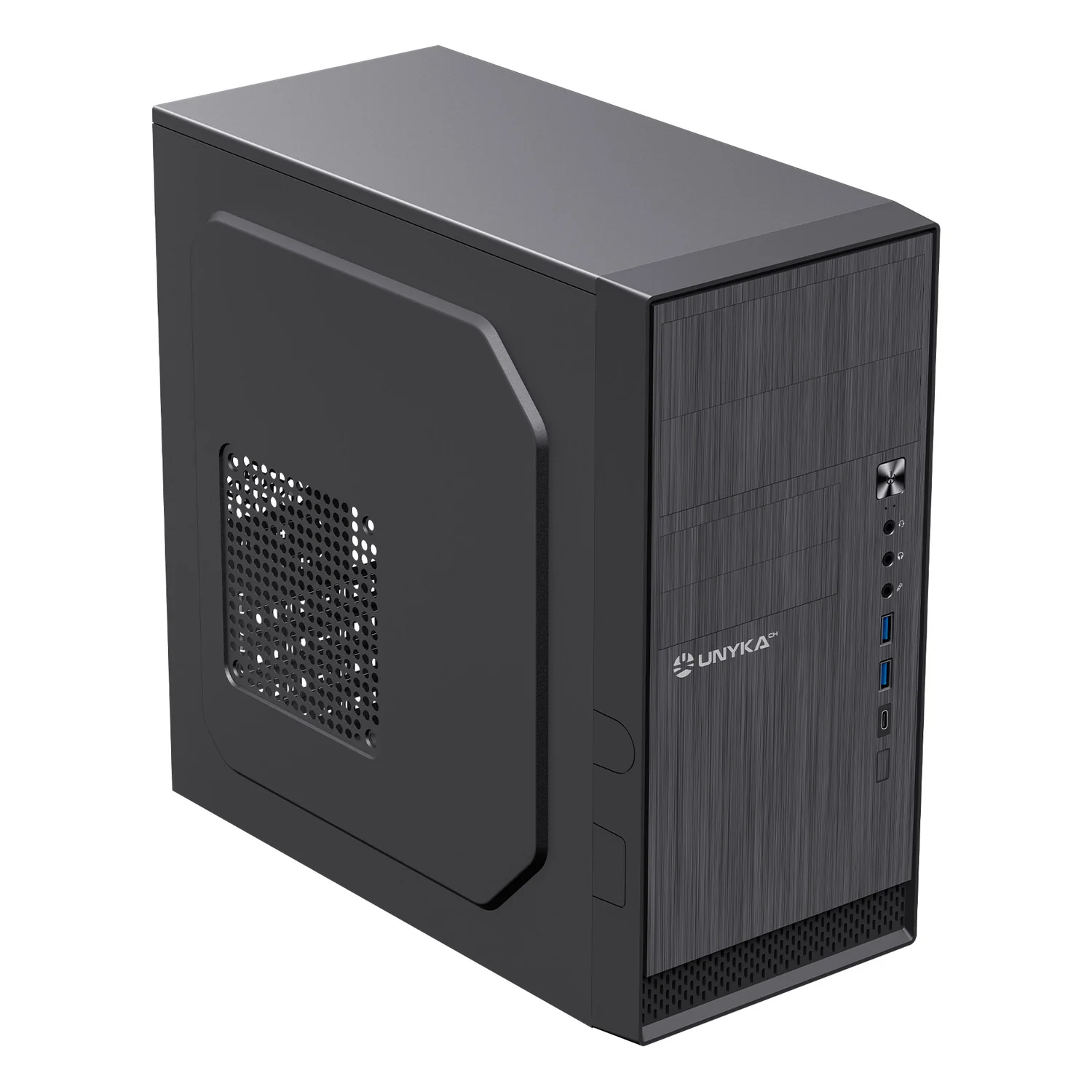 Caixa Micro ATX UNYKAch AERO C12 V2 preta USB 3.0 USB-C sem fonte - Imagem 6