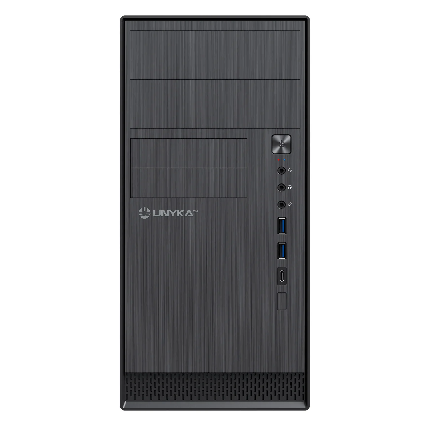 Caixa Micro ATX UNYKAch AERO C12 V2 preta USB 3.0 USB-C sem fonte