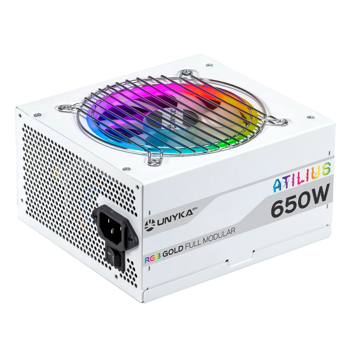 Fonte de alimentação UNYKAch Atilius RGB 650W branca 80 Plus Gold full modular - Imagem 4