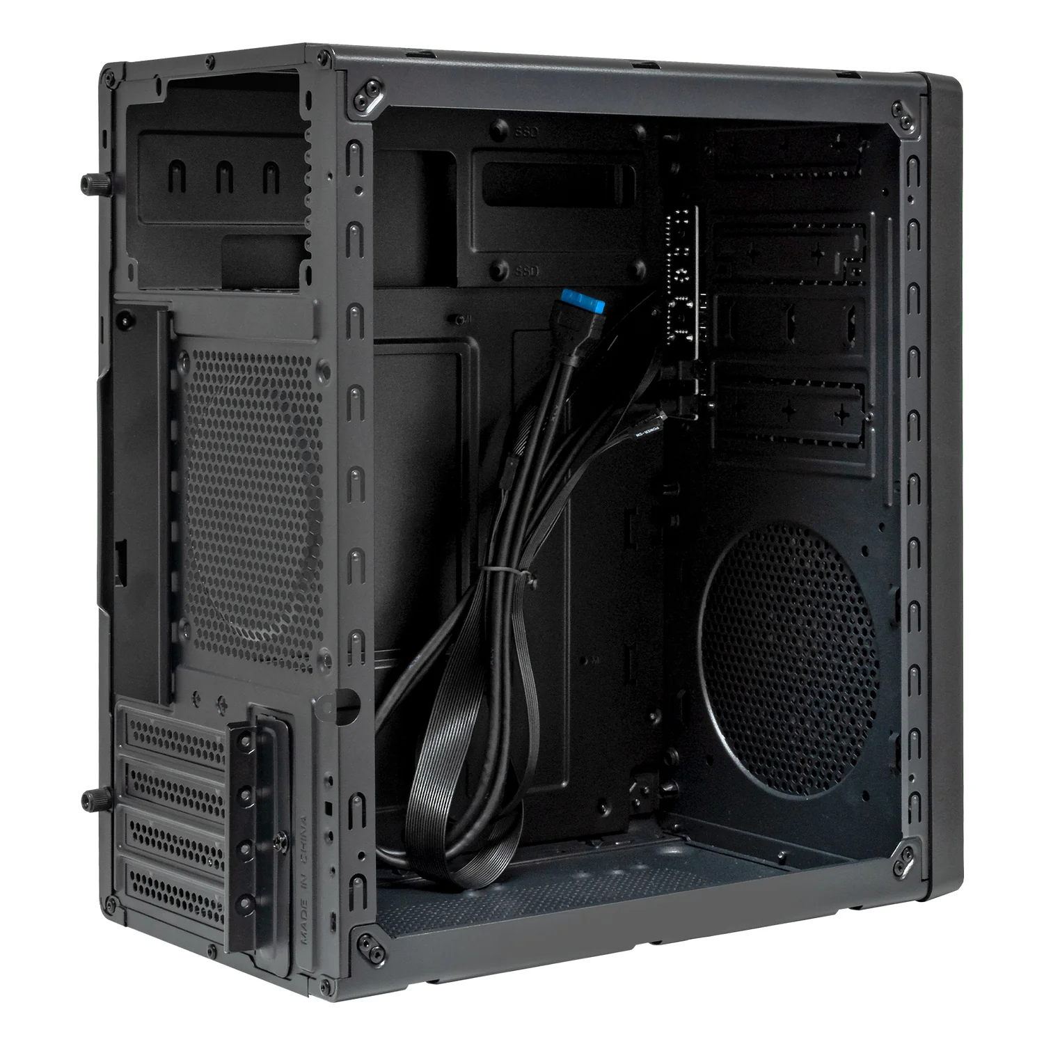 Caixa para PC UNYKAch Numen 300 Pro Type C Micro Tower USB 3.2 Preto e Vermelho - Imagem 4