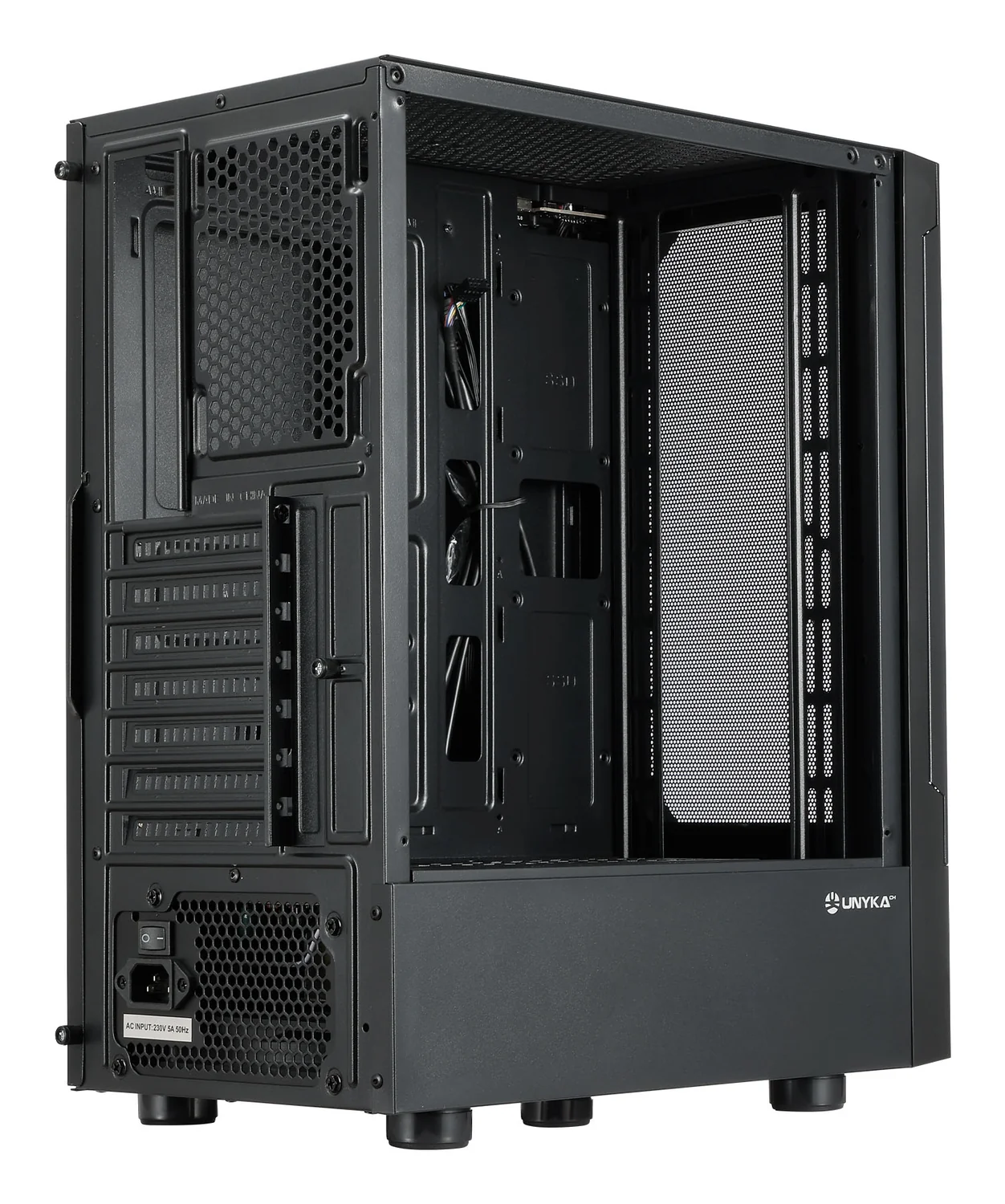 Caixa ATX UNYKAch AERO C35 preta fonte 500W vidro temperado 2x USB 3.0 - Imagem 3