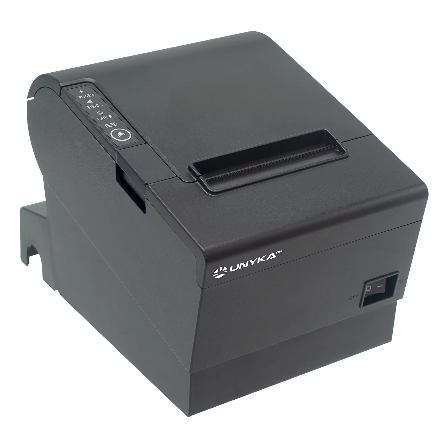 Impressora térmica POS UNYKAch POS5 preta 80mm USB LAN 230mm/s com corte