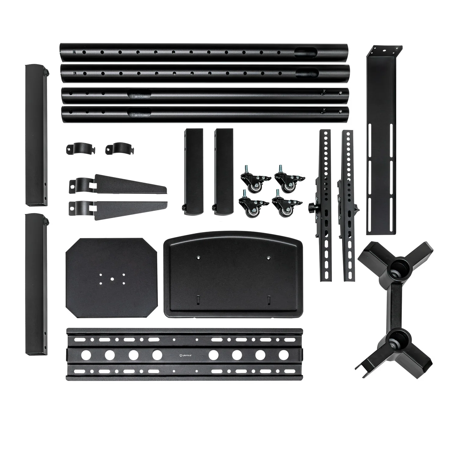 Suporte de Chão UNYKAch UK501 para TV/Monitor 32" a 75" até 45kg Móvel com Rodas e Tabuleiros Preto - Imagem 6