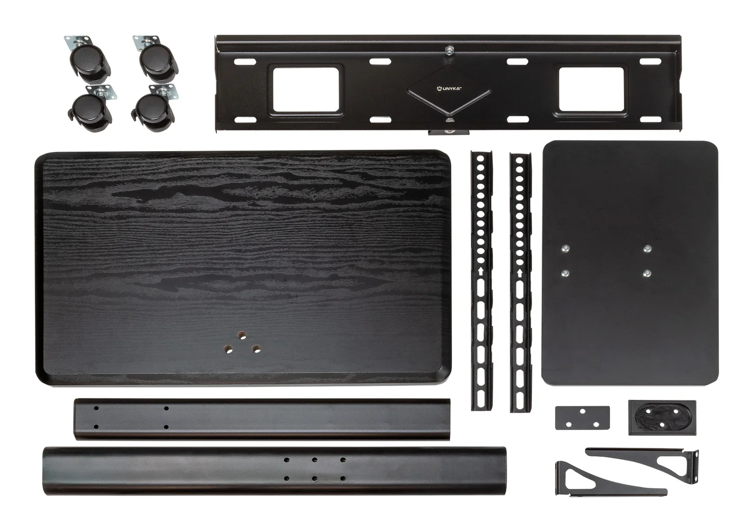 Suporte de chão móvel UNYKAch UK520B para TV/monitor 32"-75" com rodas e tabuleiro - Imagem 9