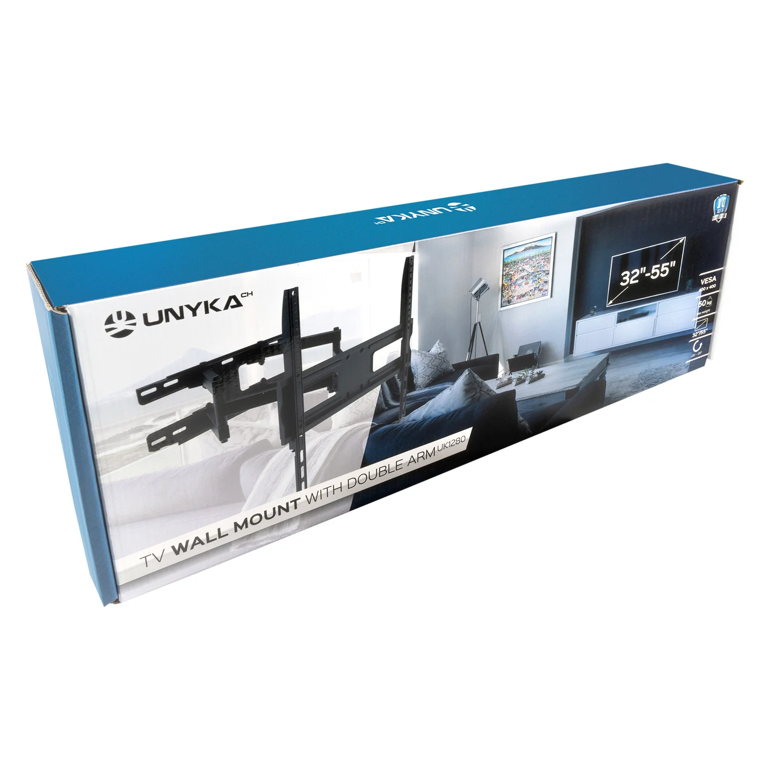 Suporte de parede inclinável UNYKAch UK1280 para TV 32"-55" até 50kg - Imagem 5