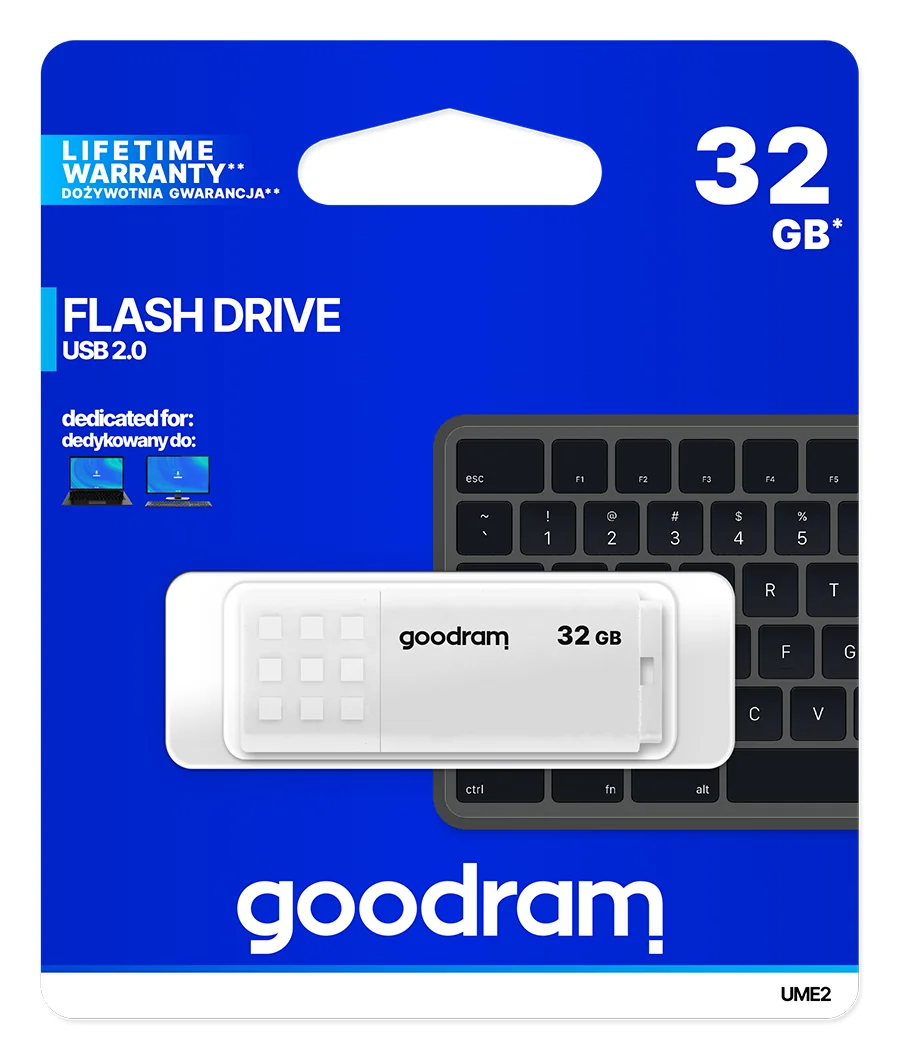 Pen USB Goodram UME2 32 GB USB 2.0 Branca com Tampa - Imagem 5