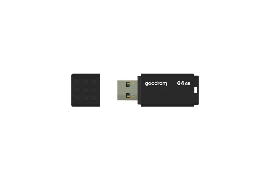 Pen USB Goodram UME3 64GB USB 3.2 Gen 1 preta com tampa - Imagem 3
