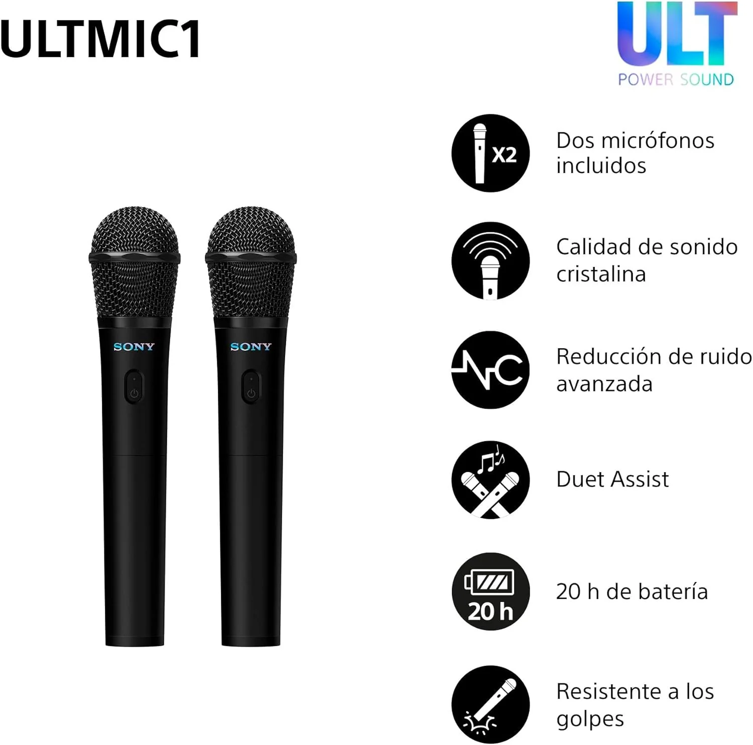 Microfones sem fios Sony UO-ULTMIC1 conjunto duplo com cancelamento de ruído - Imagem 2