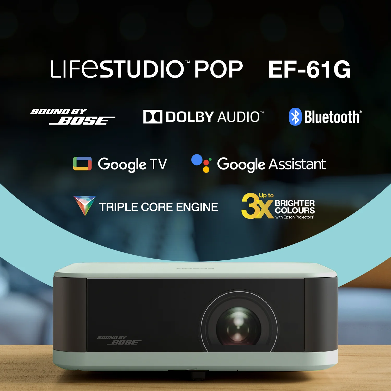 Videoprojetor Portátil Epson Lifestudio Pop EF-61G Full HD 700 lm Smart TV Verde Gelo - Imagem 8