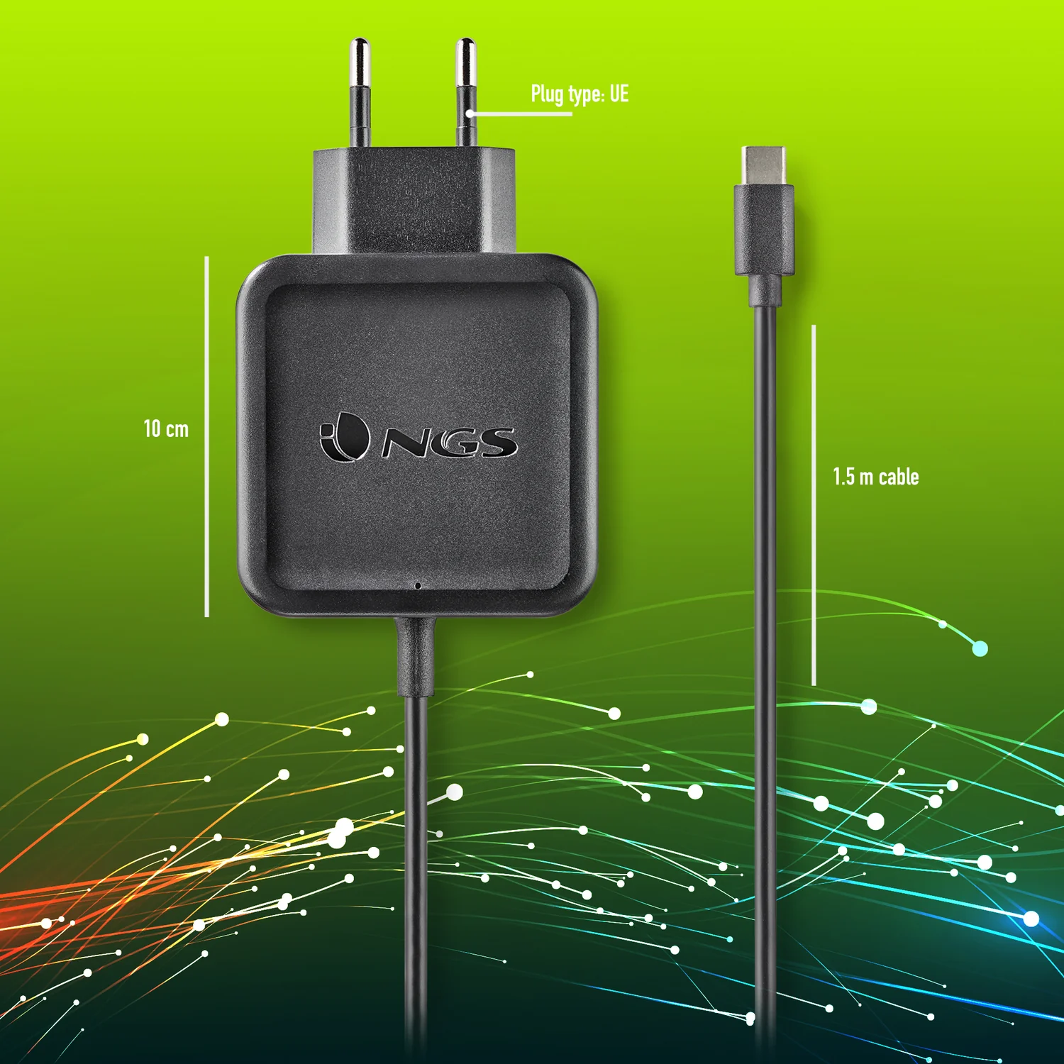 Carregador parede portátil NGS W-45W USB Type-C 45W universal - Preto - Imagem 8