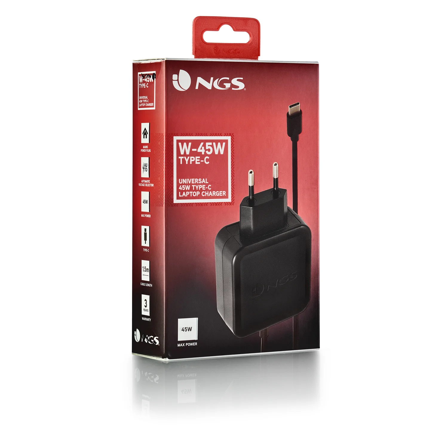 Carregador parede portátil NGS W-45W USB Type-C 45W universal - Preto - Imagem 6