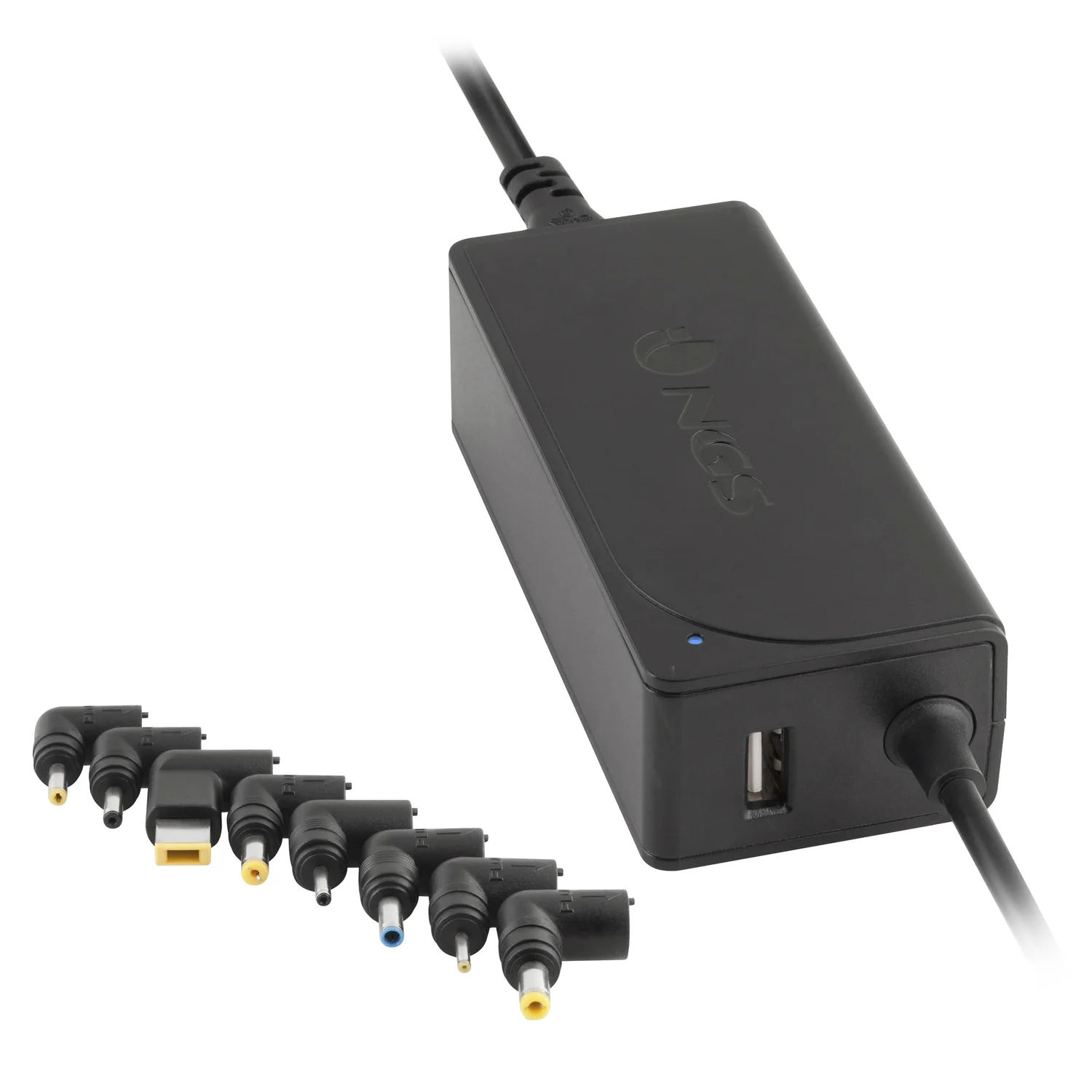 Carregador Universal para Portátil NGS W-70W 70W 9 Conectores USB Automático Preto