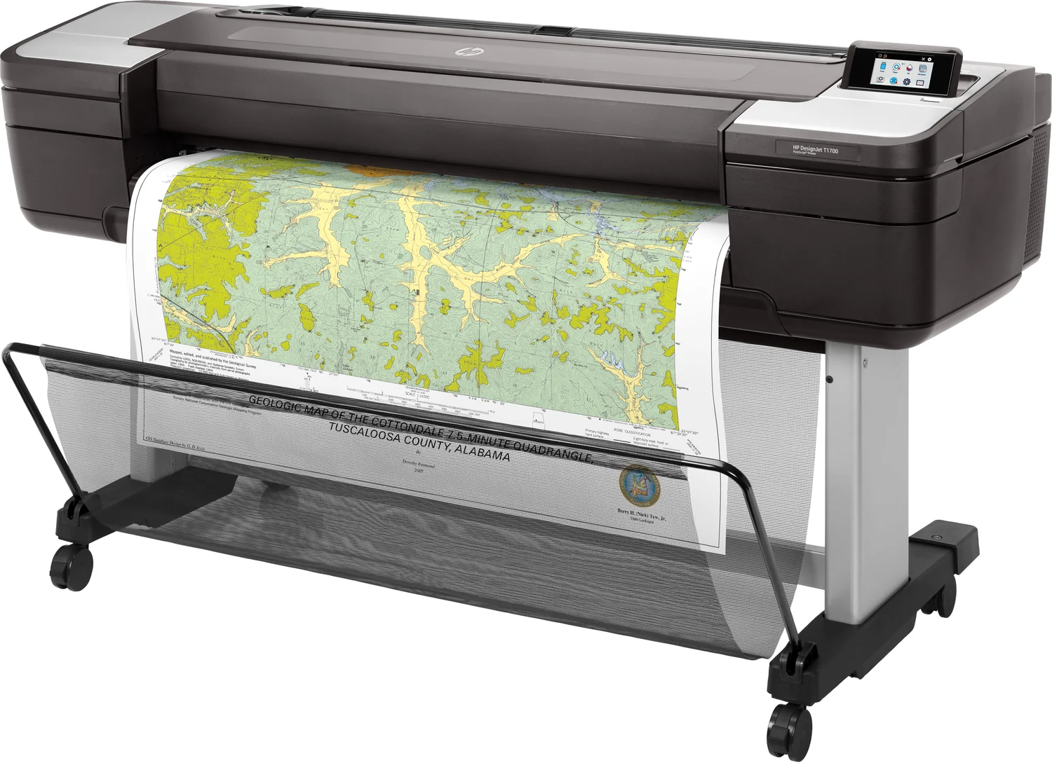 Impressora de grande formato HP DesignJet T1700 44 polegadas 2400x1200 DPI para CAD GIS - Imagem 2