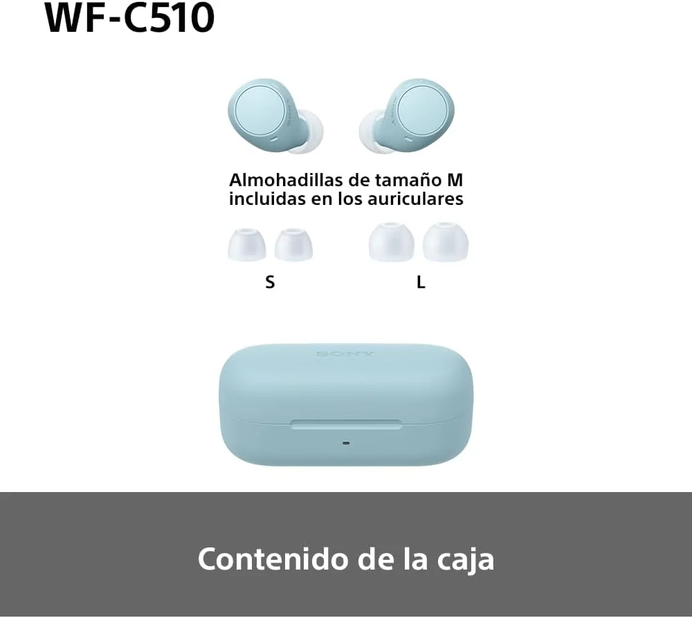 Auriculares Bluetooth Sony WF-C510 true wireless azuis IPX4 com DSEE e Multiponto - Imagem 14