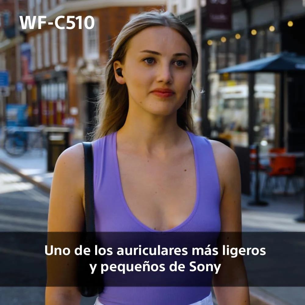 Auriculares Bluetooth Sony WF-C510 true wireless azuis IPX4 com DSEE e Multiponto - Imagem 5