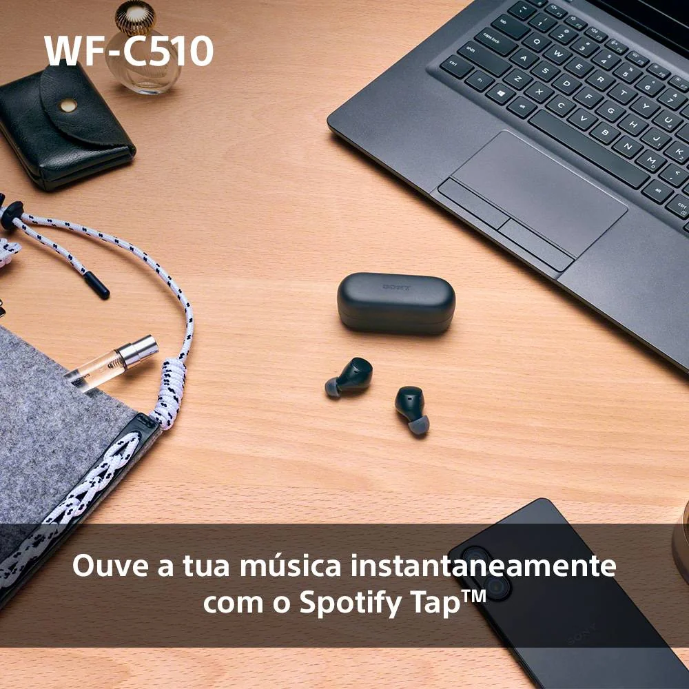 Auriculares True Wireless Sony WF-C510 Amarelo Bluetooth DSEE Multipoint Leves Compactos - Imagem 8