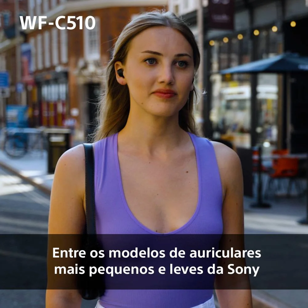 Auriculares True Wireless Sony WF-C510 Amarelo Bluetooth DSEE Multipoint Leves Compactos - Imagem 4