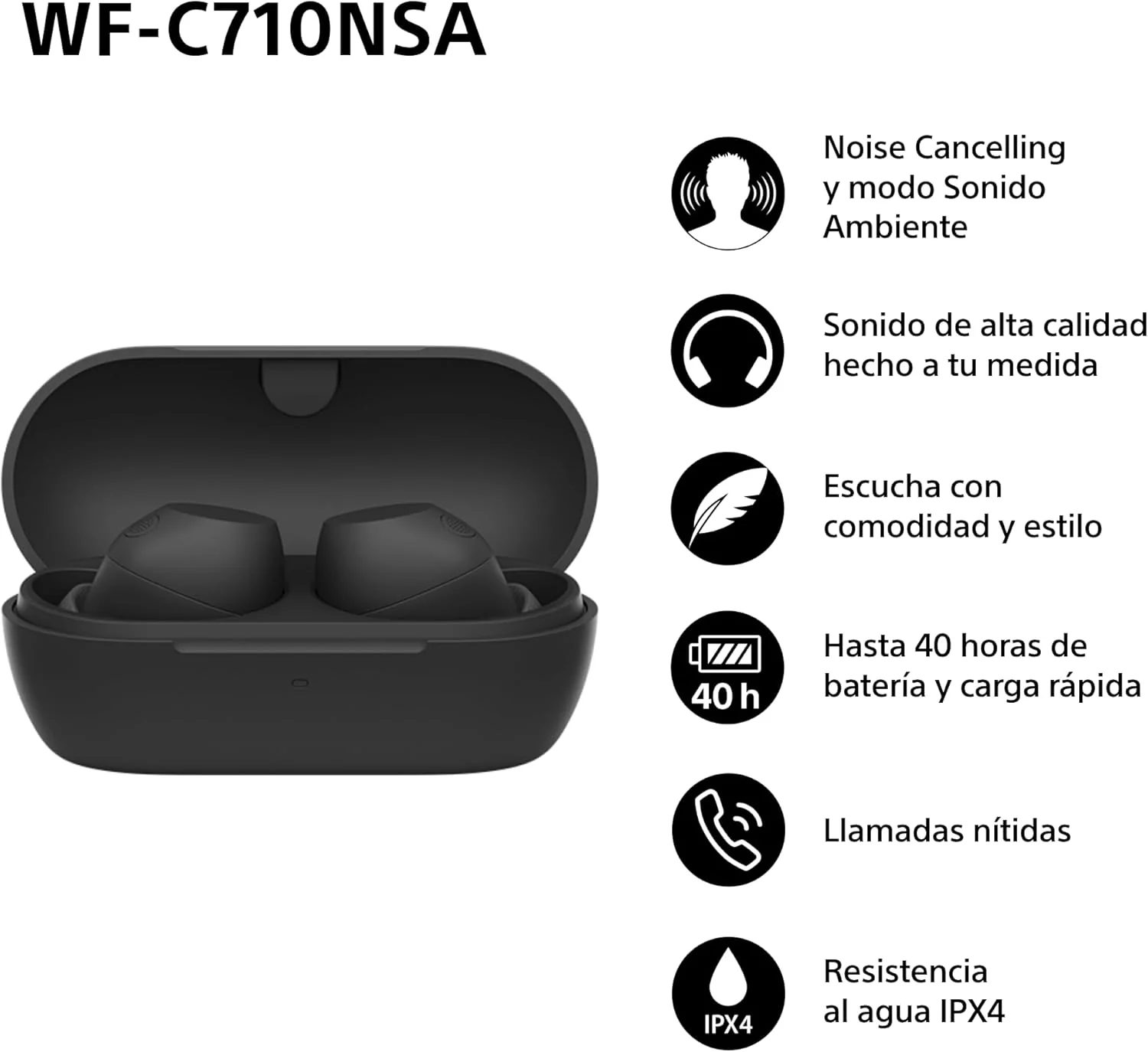 Auriculares Bluetooth True Wireless Sony WF-C700N Verde Menta - Noise Cancelling, IPX4 - Imagem 2