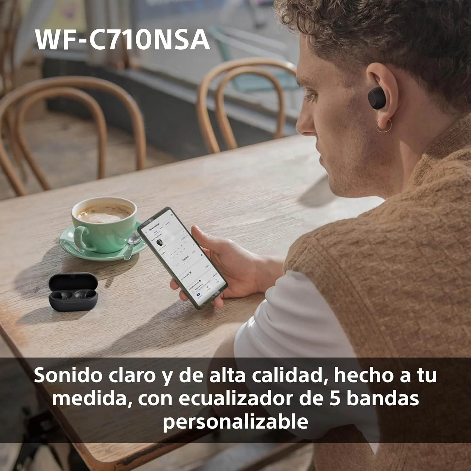 Auriculares Bluetooth True Wireless Sony WF-C700N Verde Menta - Noise Cancelling, IPX4 - Imagem 4