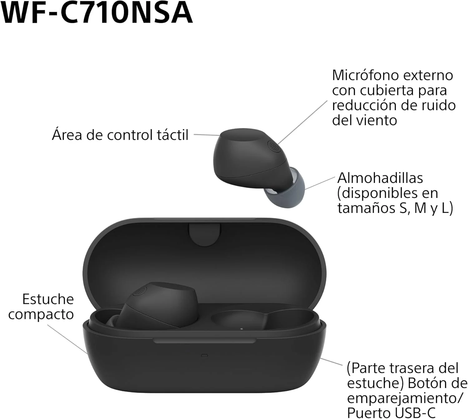 Auriculares Bluetooth Sony WF-C700N True Wireless Lavanda com Noise Cancelling - Imagem 10