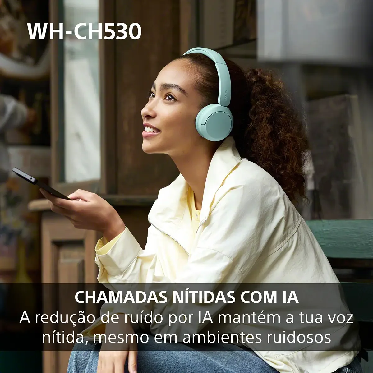 Auscultadores Bluetooth Sony WH-CH530B Autonomia até 55h DSEE Redução Ruído IA Ligação Multiponto Preto - Imagem 6