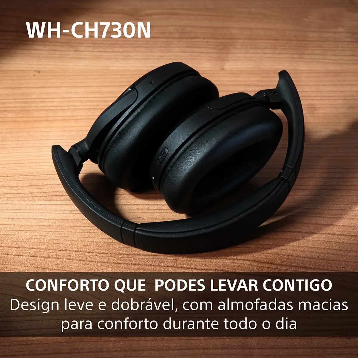 Auscultadores Bluetooth Sony WH-CH730NC Noise Cancelling 50h Autonomia DSEE Ligação Multiponto Bege - Imagem 3