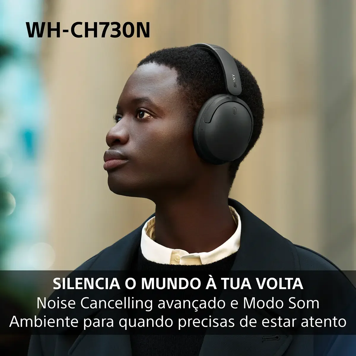 Auscultadores Bluetooth Sony WH-CH730NC Noise Cancelling 50h Autonomia DSEE Ligação Multiponto Bege - Imagem 5