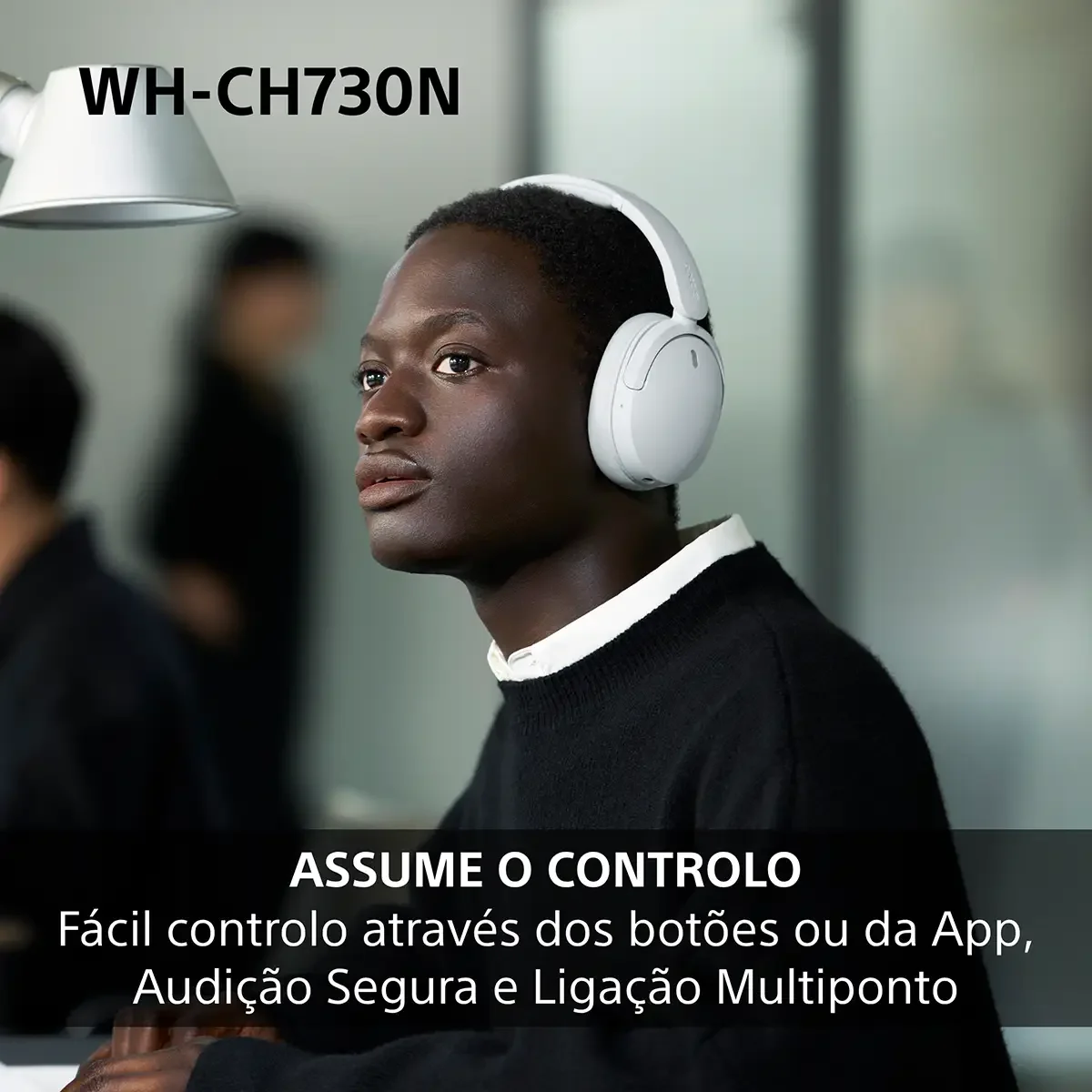Auscultadores Bluetooth Sony WH-CH730NC Noise Cancelling 50h Autonomia DSEE Ligação Multiponto Bege - Imagem 8