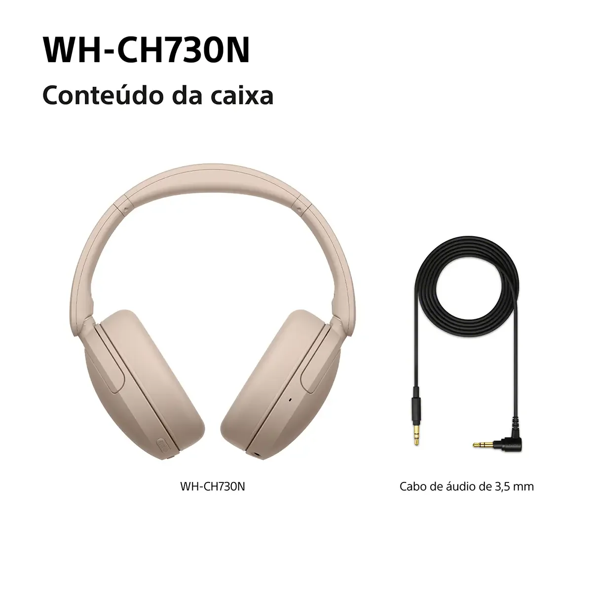 Auscultadores Bluetooth Sony WH-CH730NC Noise Cancelling 50h Autonomia DSEE Ligação Multiponto Bege - Imagem 10