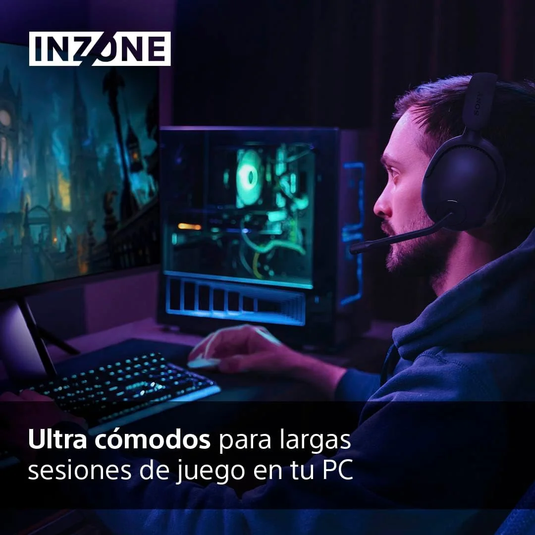 Auscultadores Gaming Bluetooth Sony INZONE H5 WH-G500 Sem Fios Preto - Imagem 4