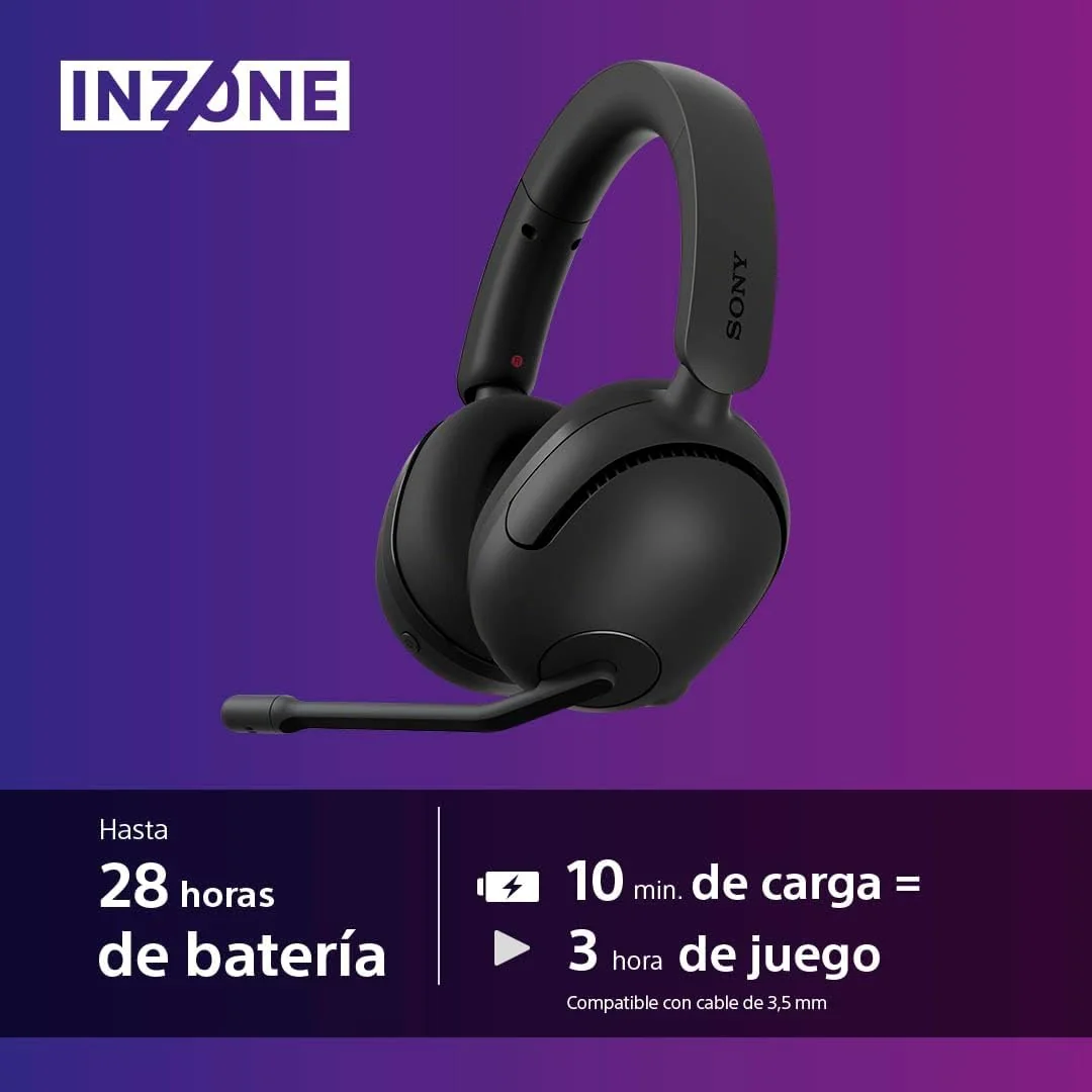 Auscultadores Gaming Bluetooth Sony INZONE H5 WH-G500 Sem Fios Preto - Imagem 5