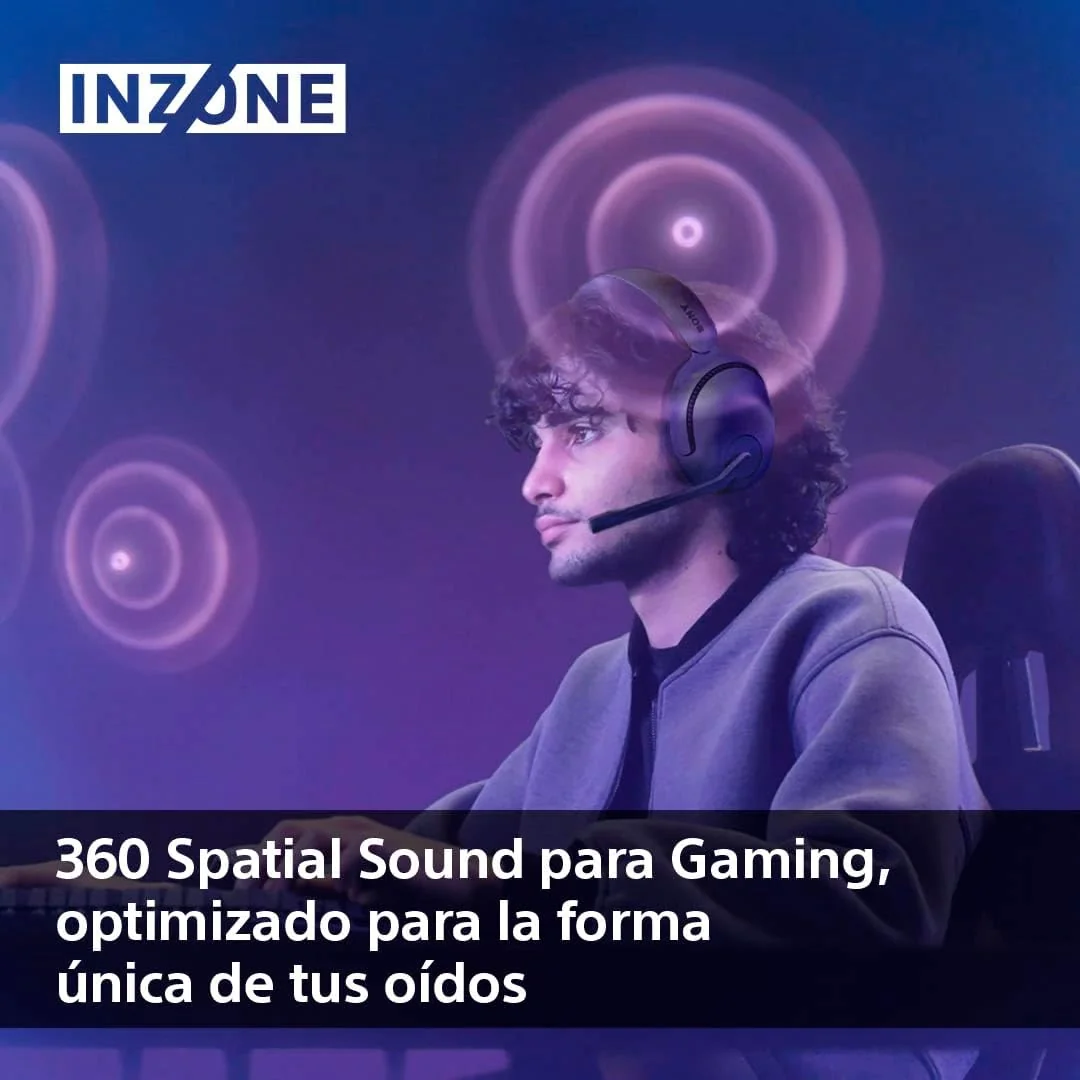 Auscultadores Gaming Bluetooth Sony INZONE H5 WH-G500 Sem Fios Preto - Imagem 3