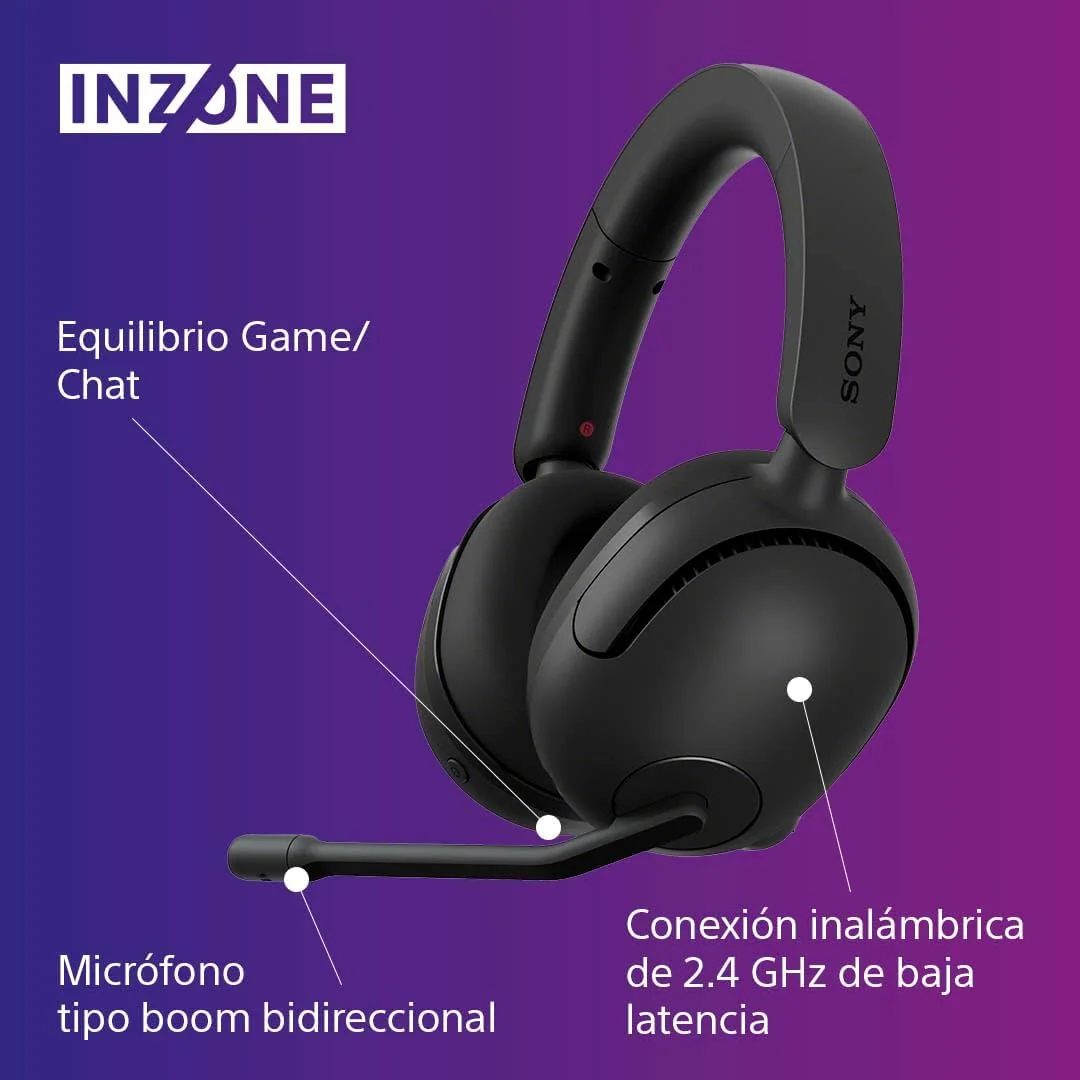 Auscultadores Gaming Bluetooth Sony INZONE H5 WH-G500 Sem Fios Preto - Imagem 6