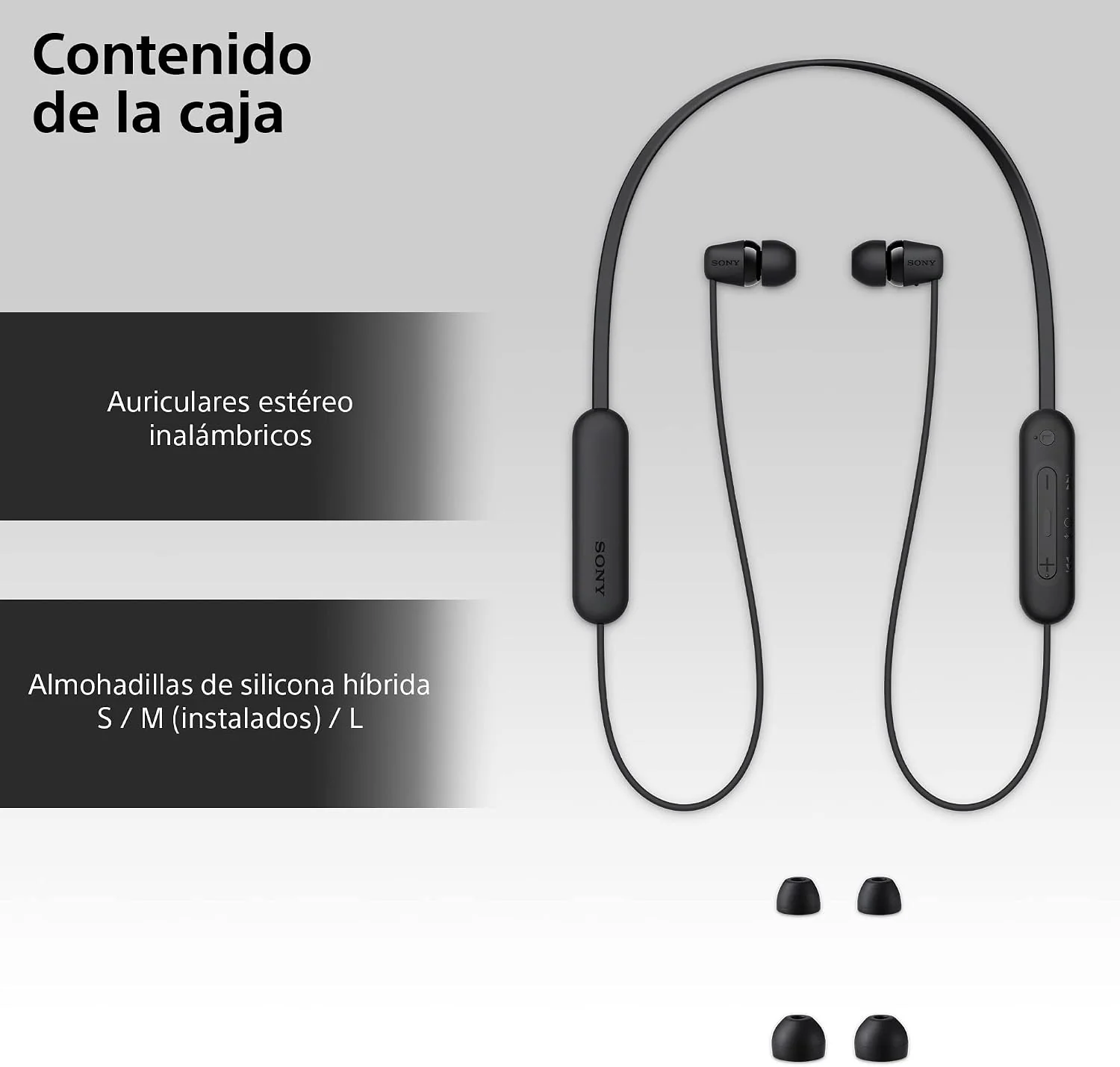 Auriculares In-Ear Bluetooth Sony WI-C100 com Banda de Pescoço 25h Autonomia IPX4 Preto - Imagem 6