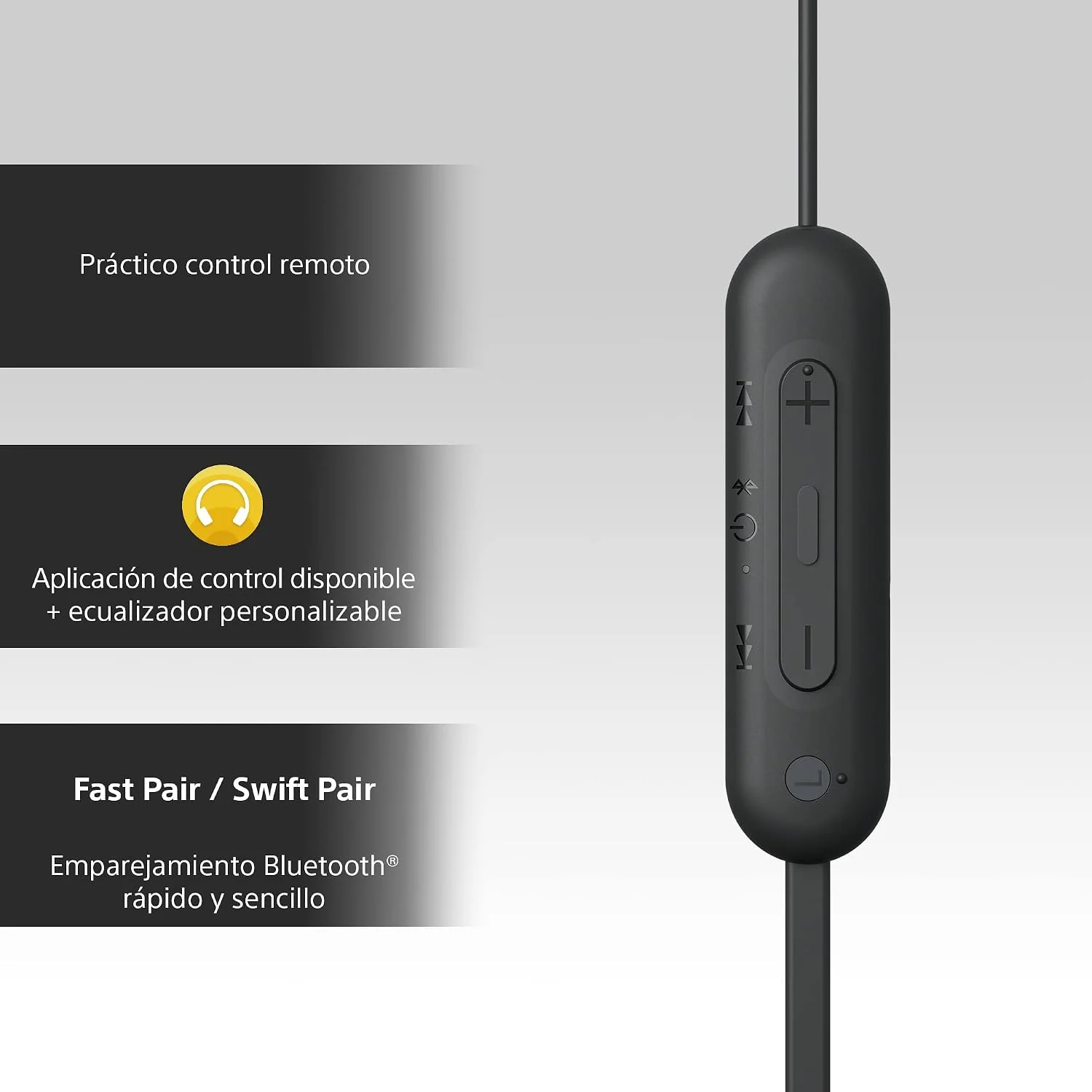 Auriculares In-Ear Bluetooth Sony WI-C100 com Banda de Pescoço 25h Autonomia IPX4 Preto - Imagem 5