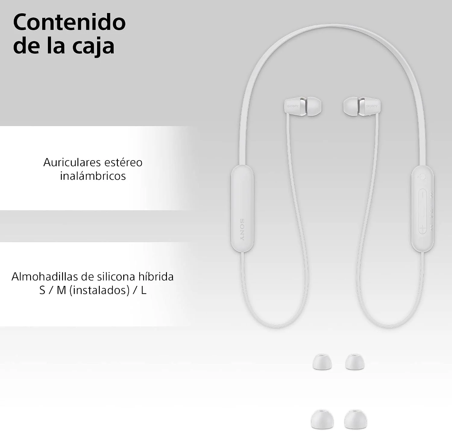 Auriculares Bluetooth Sony WI-C100 In-Ear IPX4 25h Branco - Imagem 6