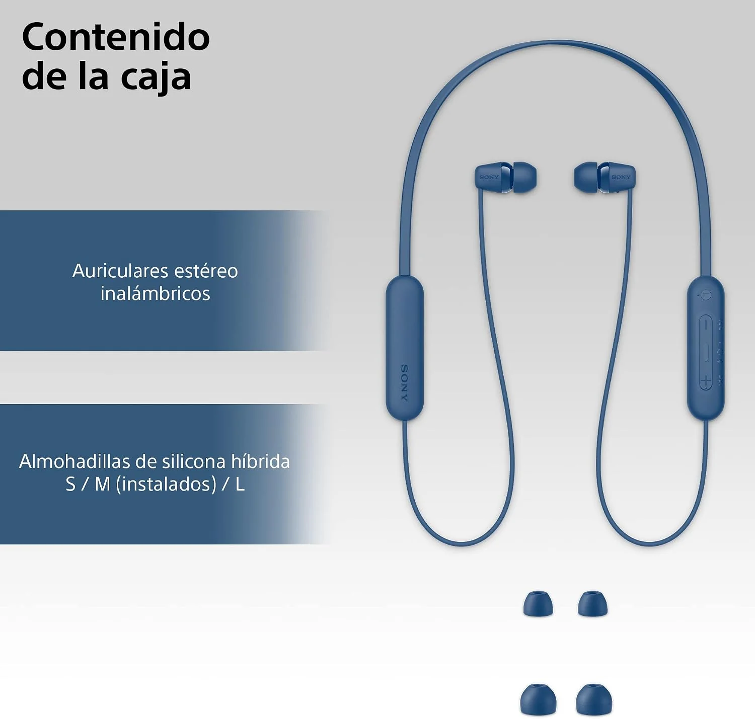 Auriculares Bluetooth Sony WI-C100 In-Ear IPX4 25h Azul - Imagem 6
