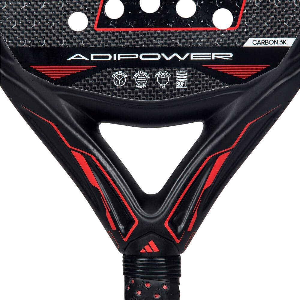 Raquete de Padel Adidas Adipower A1 2025 Diamond Oversize Carbono 3K EVA Soft Performance Preto - Imagem 4