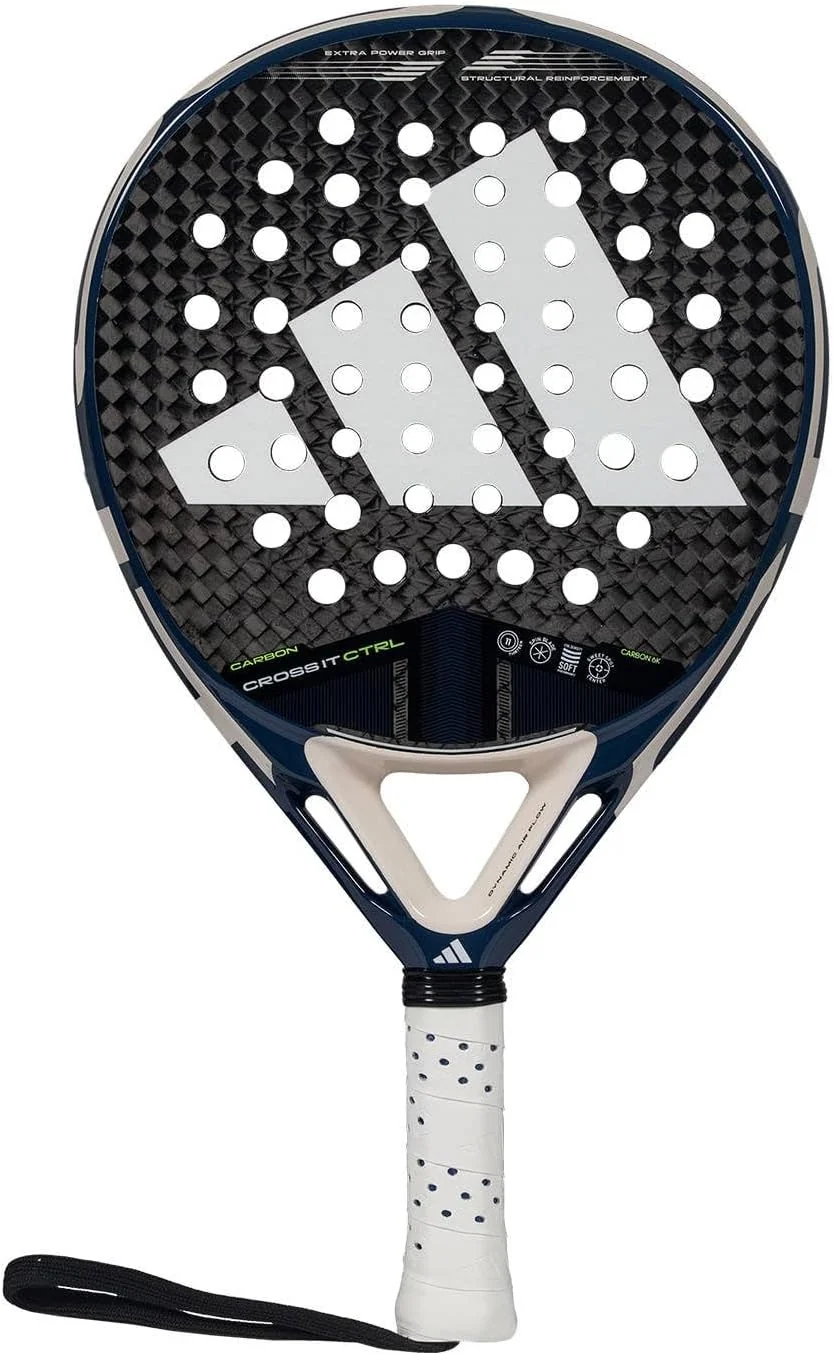 Raquete de Padel Adidas Cross IT Carbon CTRL 3.4 2025 Carbono 6K EVA Soft Performance Azul e Branco
