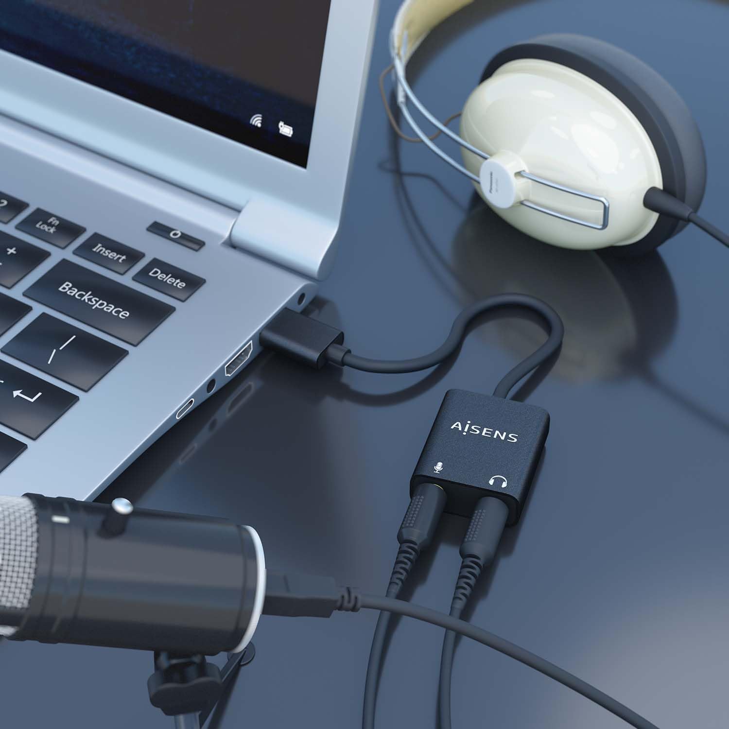 Placa de Som Aisens A106-0769/ USB Macho - 2xJack 3.5 Fêmea - Imagem 4