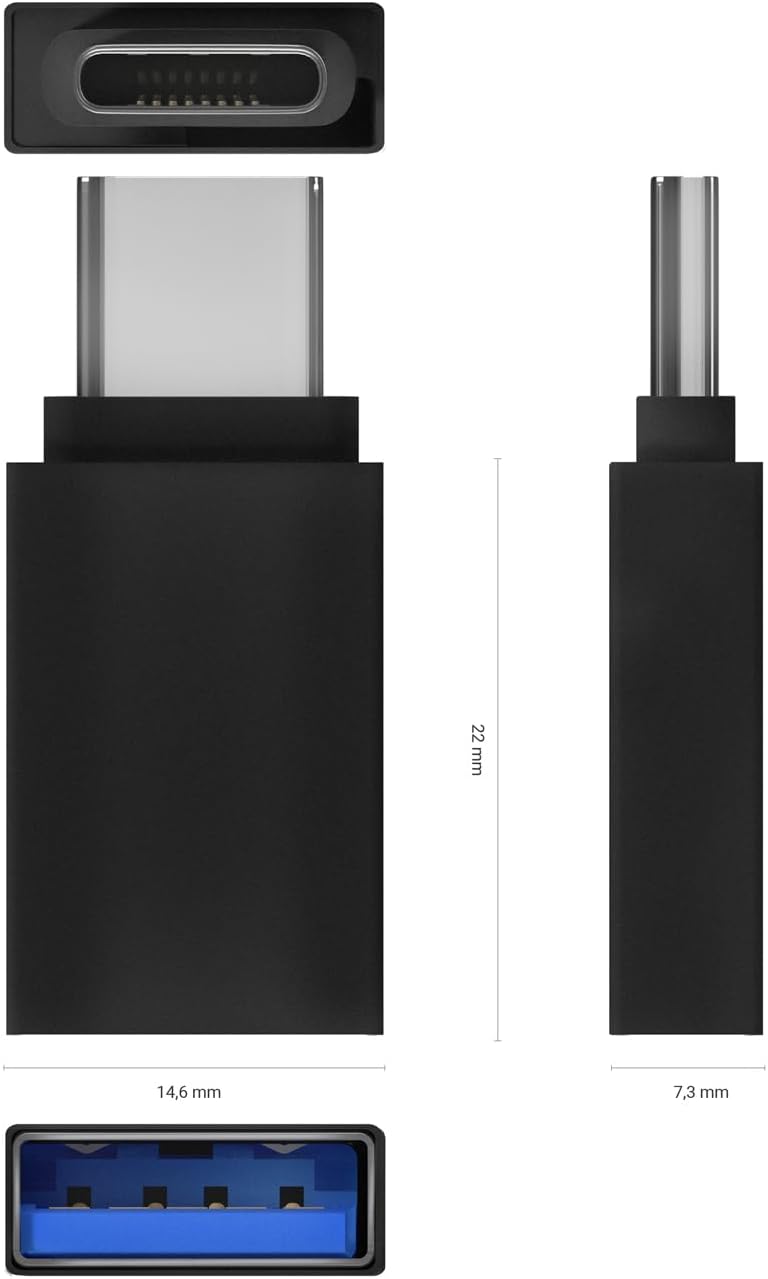 Adaptador USB 3.2 Aisens A108-0717/ USB Fêmea - USB Tipo-C Macho/ Preto - Imagem 3