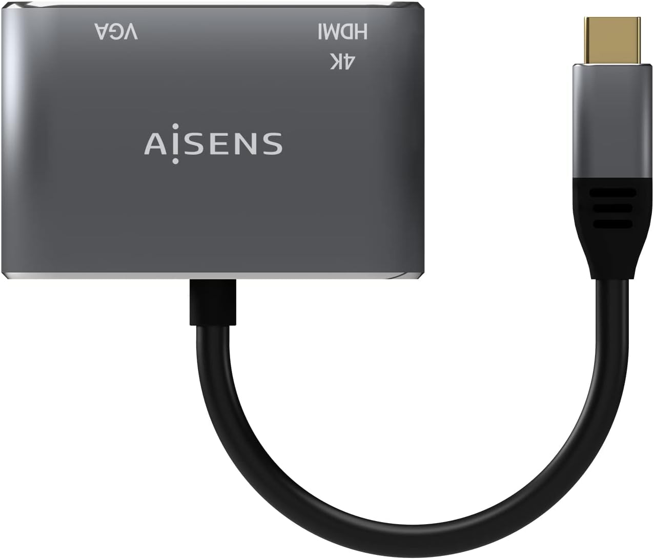 Conversor Aisens A109-0627/ HDMI Fêmea - VGA Fêmea - USB Tipo-C Macho/ 15cm/ Cinzento - Imagem 2