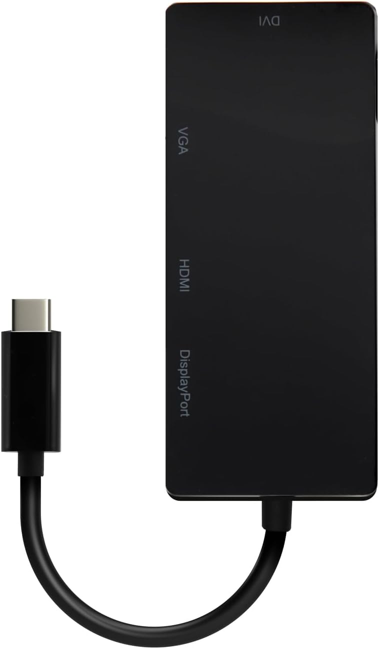 Conversor USB Tipo-C Aisens A109-0679/ HDMI Fêmea - VGA Fêmea - DVI Fêmea - DisplayPort Fêmea/ 15cm/ Preto - Imagem 2