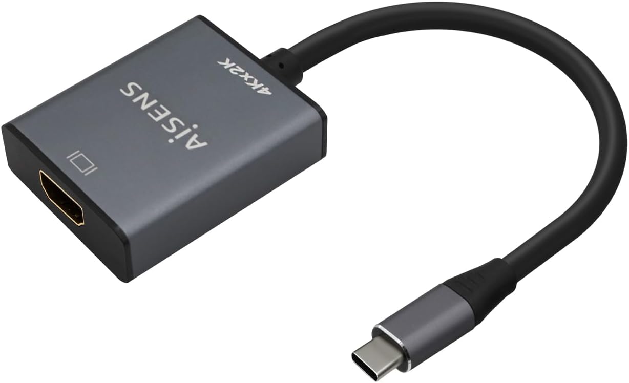 Conversor HDMI 4K 30Hz Aisens A109-0685/ HDMI Fêmea - USB Tipo-C Macho/ 15cm/ Cinzento